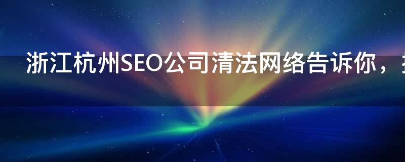 浙江杭州SEO公司清法网络告诉你，搜索引擎优化对企业的意义